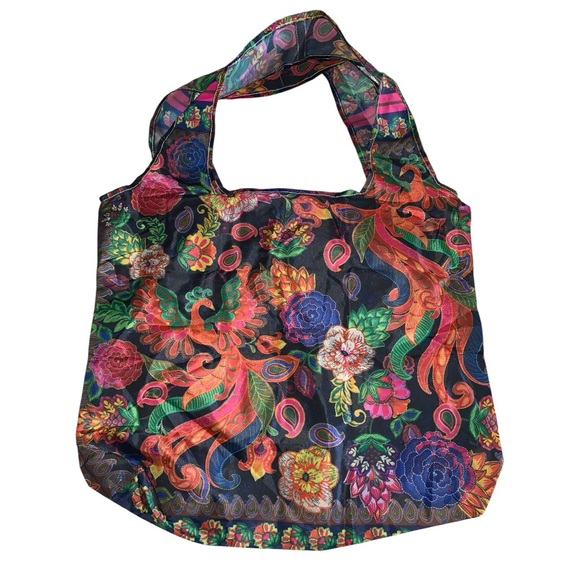 Johnny Was Red and Pink Floral Tote Bag - Picture 2 of 2